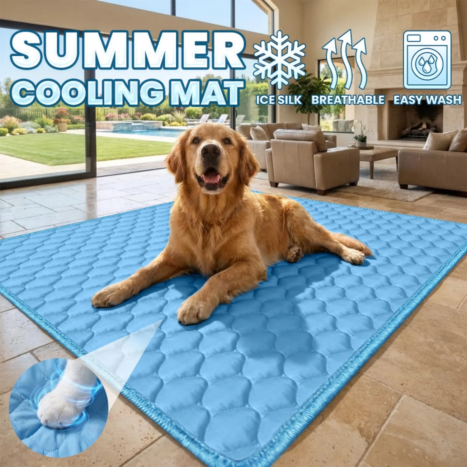 Premium Ice Silk Pet Cooling Mat – Washable & Durable Pad – Car Accessories | MotorWorld Marketplace