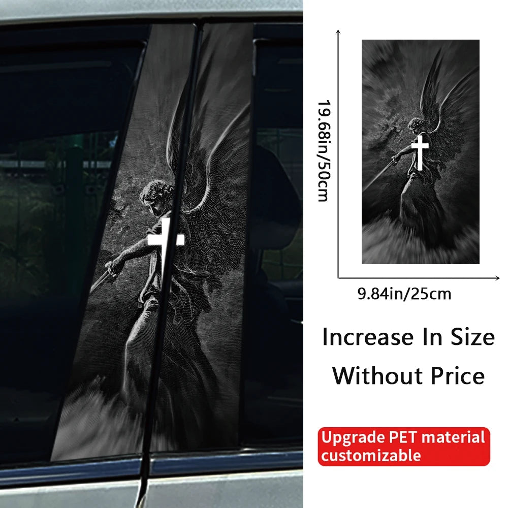 God Prayer Jesus Cross B-Pillar Sticker Waterproof Decal