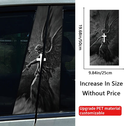 God Prayer Jesus Cross B-Pillar Sticker Waterproof Decal