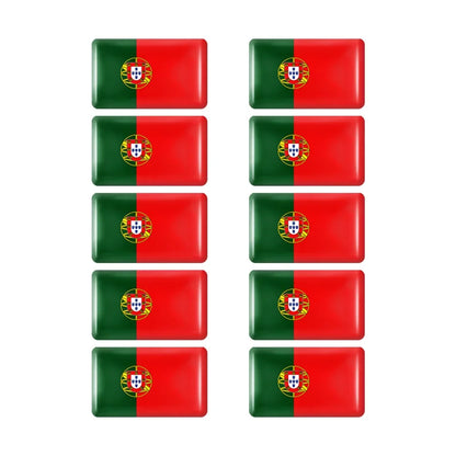 10pcs Epoxy Flag Badge Decals UAE, NL, RU, BR, IT, TH