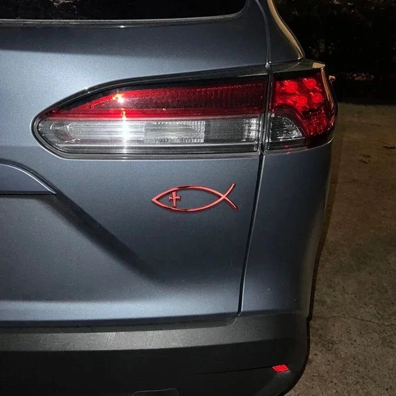 Waterproof Ichthys Car Sticker – Christian Fish Badge Decal – Car Accessories | MotorWorld Marketplace