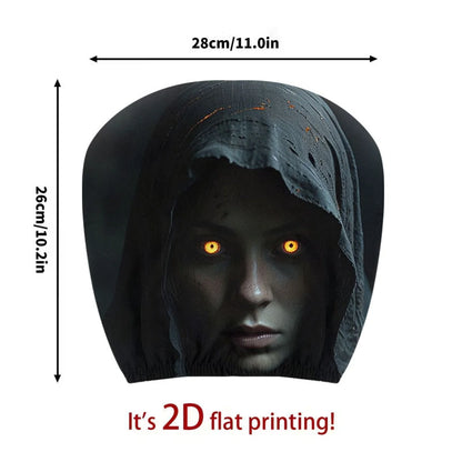 2pcs Universal Horror Face Car Headrest Covers, Dustproof – Car Accessories | MotorWorld Marketplace