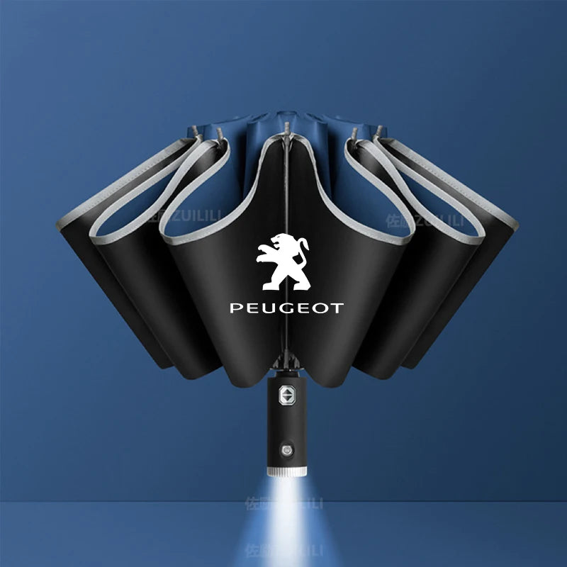 Peugeot Auto Folding Windproof Rain Umbrella