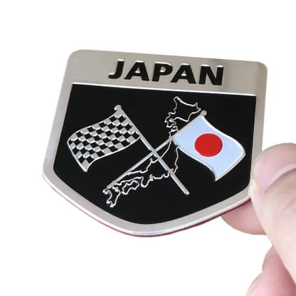 Universal 3D Aluminum Japan Flag Emblem Badge Decal