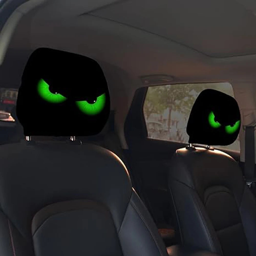 2PCS Cartoon Eyes Headrest Covers – Festive Car Interior Decor Style4 – Car Accessories | MotorWorld Marketplace