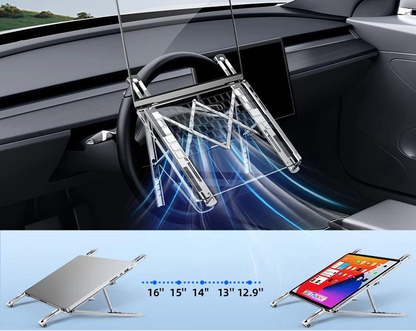Foldable Car Laptop Mount, 5-Height Adjustable, Metal – Car Accessories | MotorWorld Marketplace