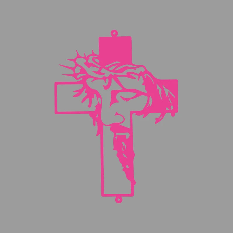 Jesus Cross Prayer Decal – High-Quality Car & Truck Sticker bright pink – Car Accessories | MotorWorld Marketplace