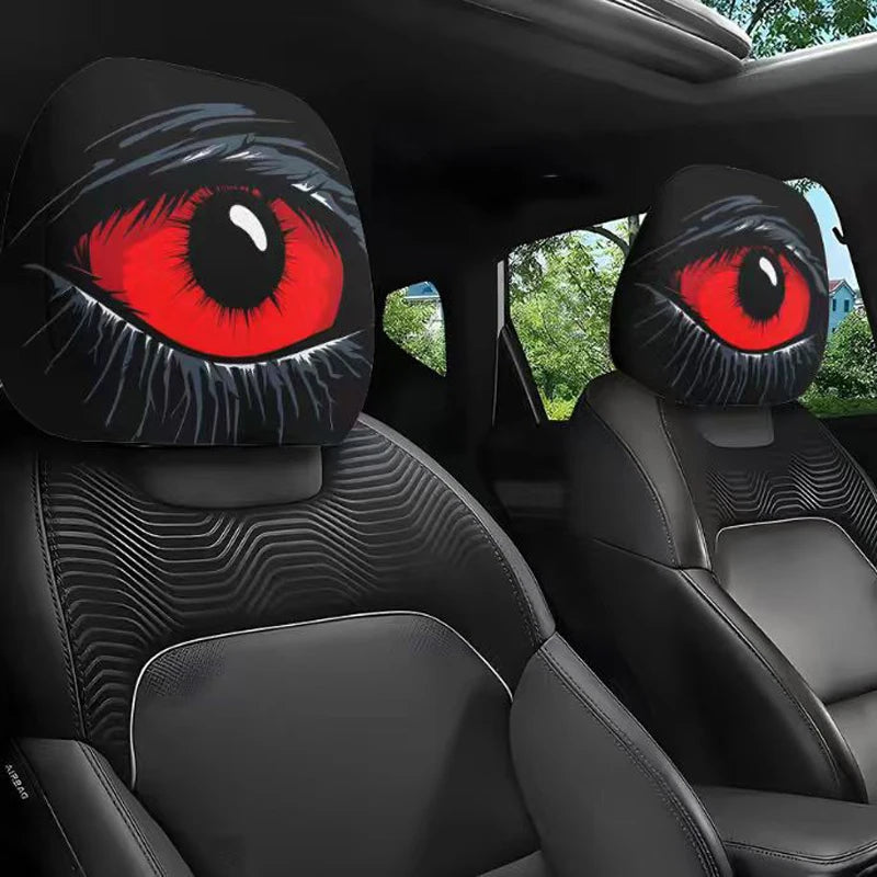 2PCS Cartoon Eyes Headrest Covers – Festive Car Interior Decor Style14 – Car Accessories | MotorWorld Marketplace