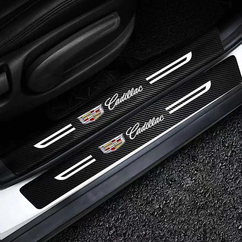 (NOT SOLD TO USA) Carbon Fiber Door Sill Protector for Cadillac | Scratch Guard – Car Accessories | MotorWorld Marketplace