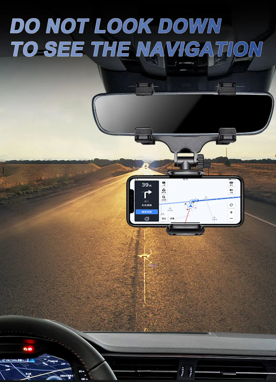 Support de téléphone pour rétroviseur SEAMETAL — Montage stable à 360°