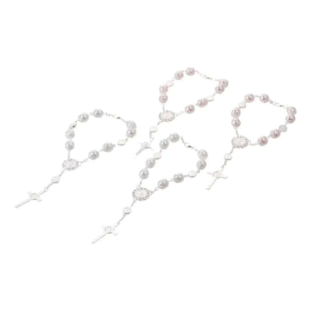 4pcs 10mm Alloy Glass Car Rosary Beads Pendant – 5 Colors
