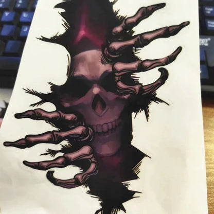 Horror Skull Cracked Car Sticker – Pro Halloween Decal – Car Accessories | MotorWorld Marketplace