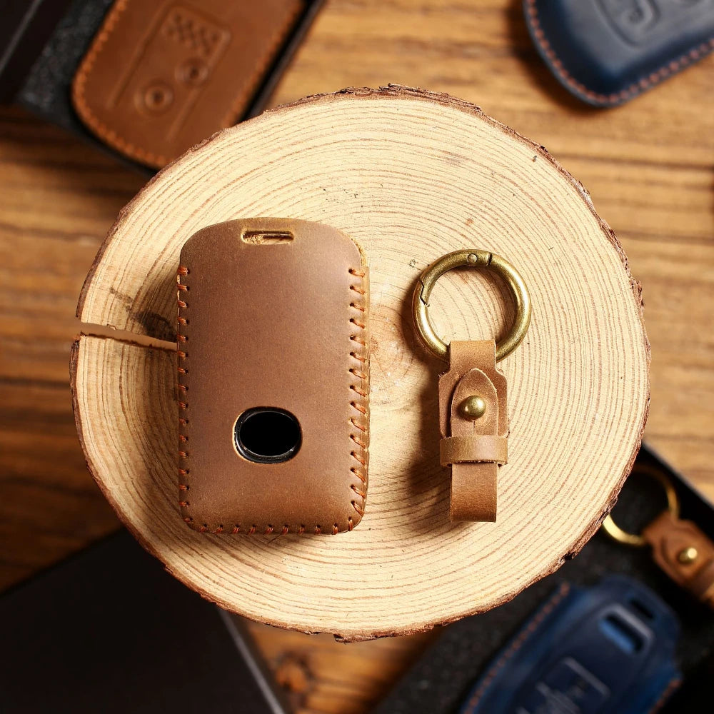 Premium Leather Mazda Key Case, Fits 3/4 Button, Durable
