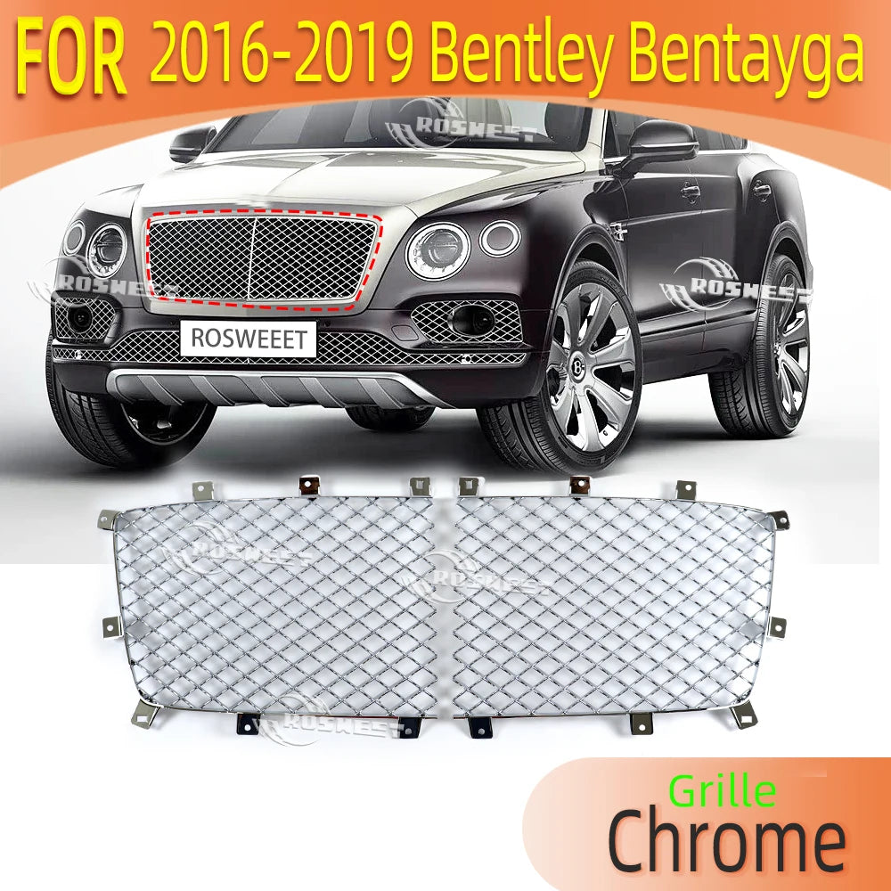 ROSWEET Chrome Grille for Bentley Bentayga 2015-2019 ABS – Car Accessories | MotorWorld Marketplace