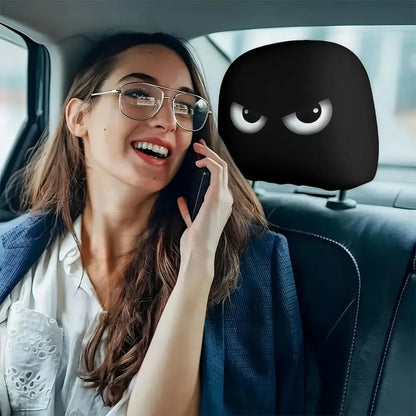 2PCS Cartoon Eyes Headrest Covers – Festive Car Interior Decor – Car Accessories | MotorWorld Marketplace