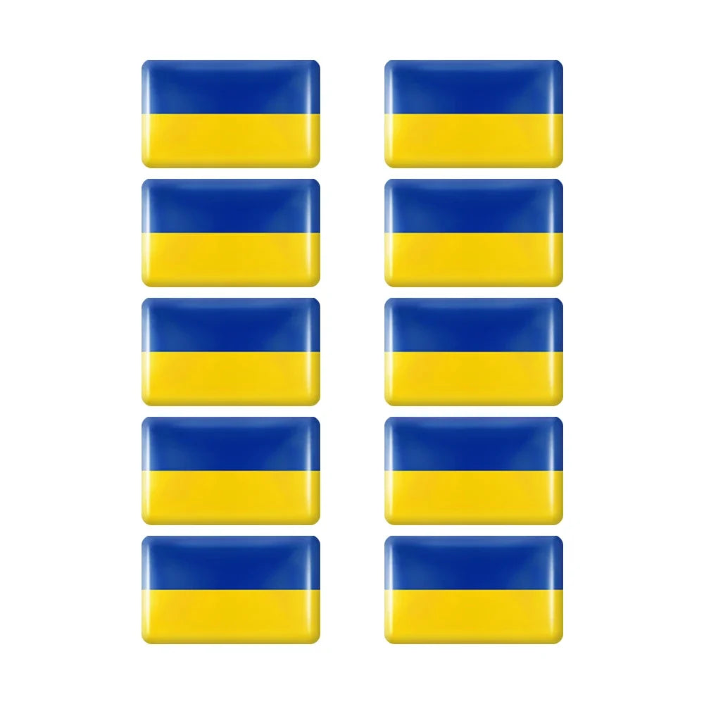 10pcs Epoxy Flag Badge Decals UAE, NL, RU, BR, IT, TH