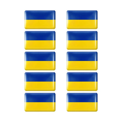 10pcs Epoxy Flag Badge Decals UAE, NL, RU, BR, IT, TH