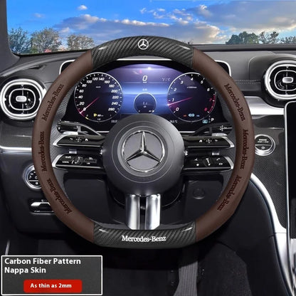Mercedes-Benz Carbon Fiber Leather Steering Wheel Cover AntiSlip