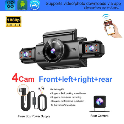 4CH 4K Hidden Dash Cam, APP, Night Vision, 24/7 Parking, G-Sensor FullHD 4Lens Fuse – Car Accessories | MotorWorld Marketplace