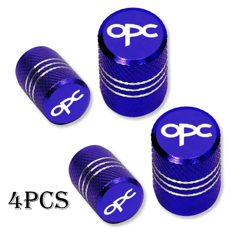 4pcs Opel OPC Tire Valve Caps Waterproof Stem Covers Set