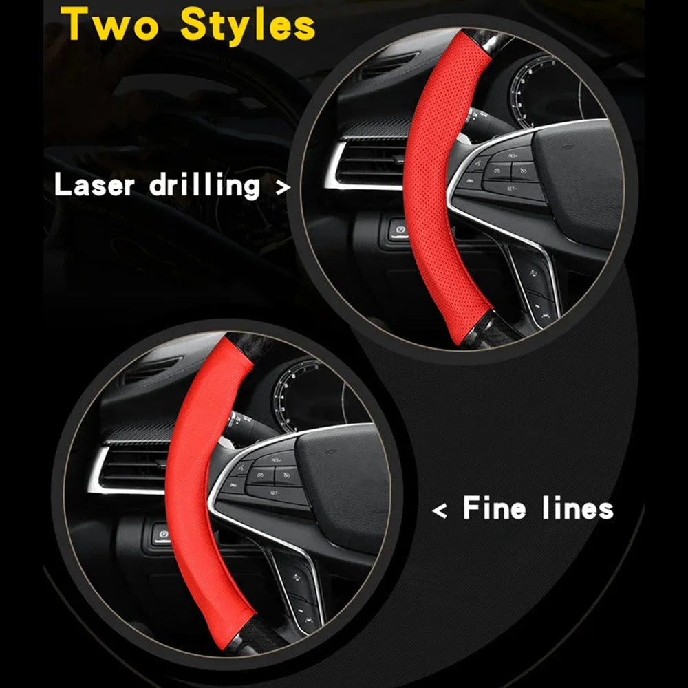 Universal Carbon Fiber Leather Steering Wheel Cover, Anti-Slip – Car Accessories | MotorWorld Marketplace
