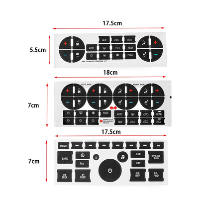 GMC Radio & A/C Button Repair Stickers - Pro Fit