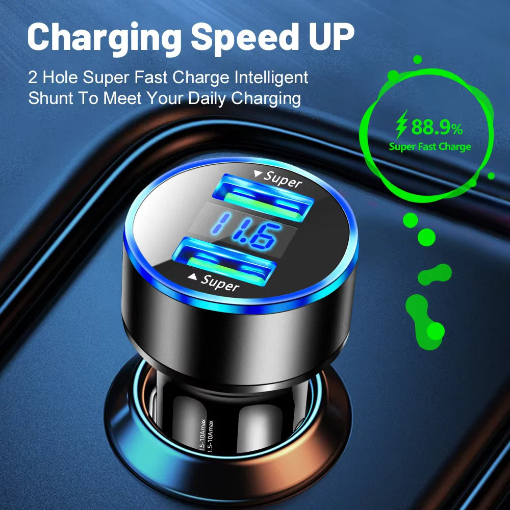 240W Dual USB Car Charger, Digital Display – Car Accessories | MotorWorld Marketplace