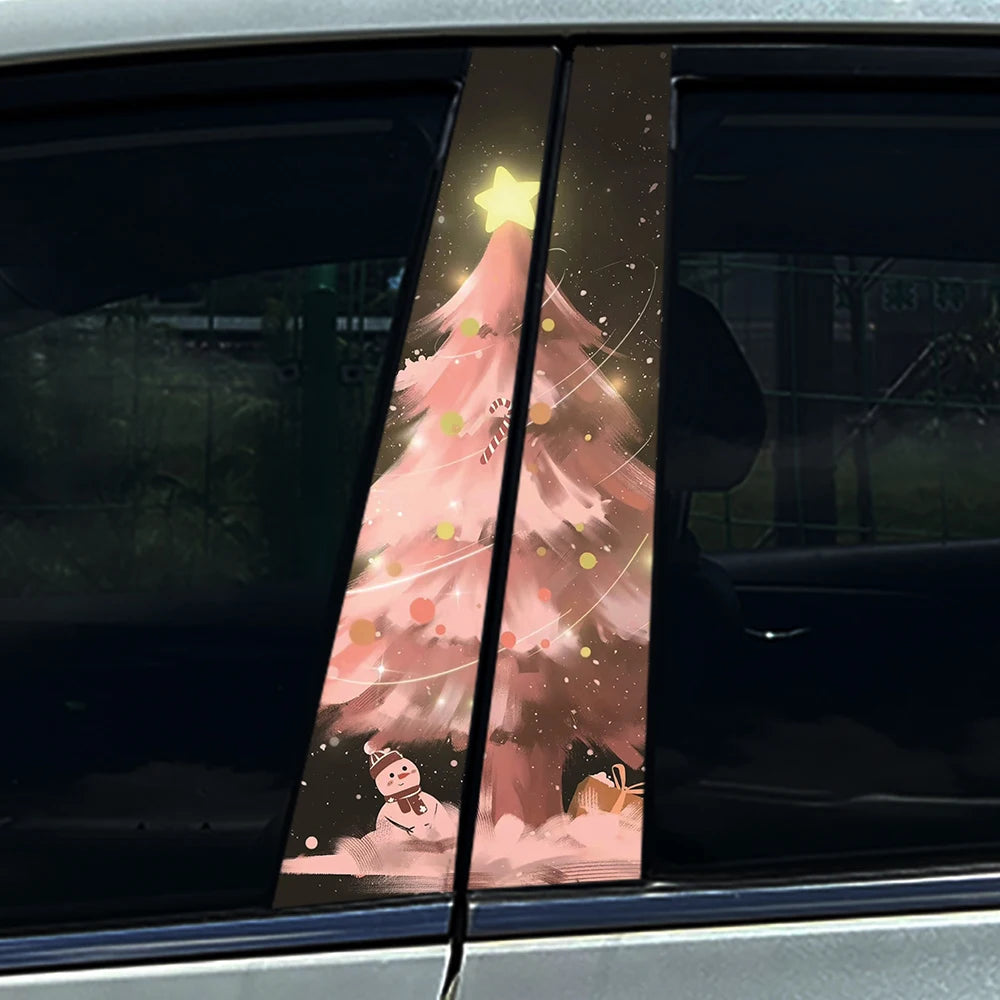 Christmas Tree B-Pillar Decal | Scratch Cover, Waterproof