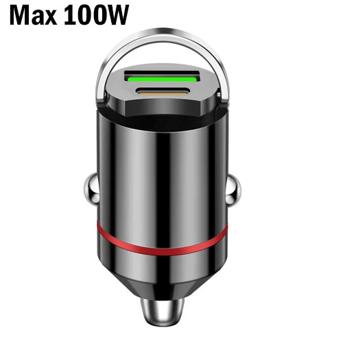 Mini 100W Dual USB-C Car Charger Fast Charge Pro Devices MAX 100W – Car Accessories | MotorWorld Marketplace