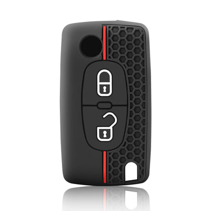 Premium Silicone Flip Key Cover for Peugeot & Citroen Models