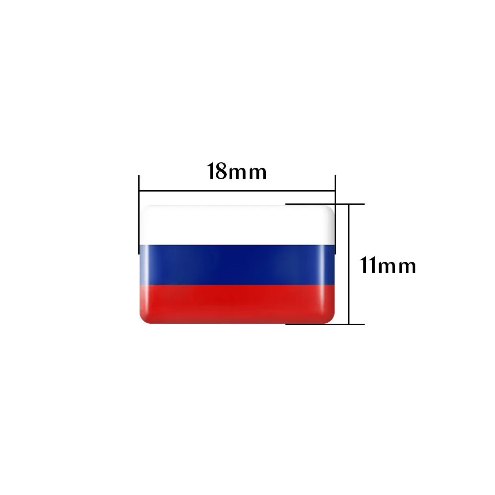 10pcs Epoxy Flag Badge Decals UAE, NL, RU, BR, IT, TH