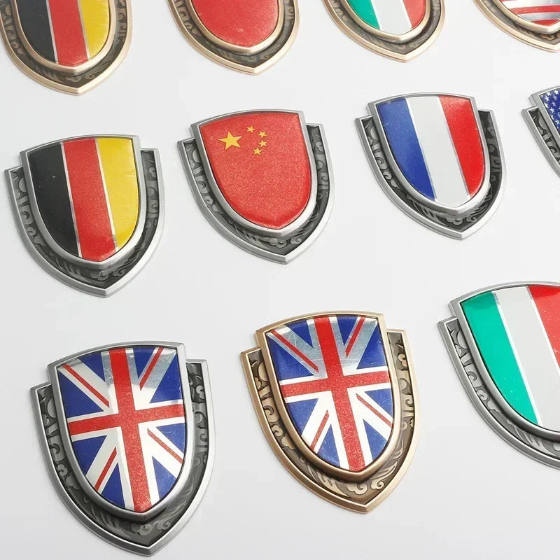 3D Metal Flag Emblem Badge Decal for BMW Audi Toyota – Car Accessories | MotorWorld Marketplace