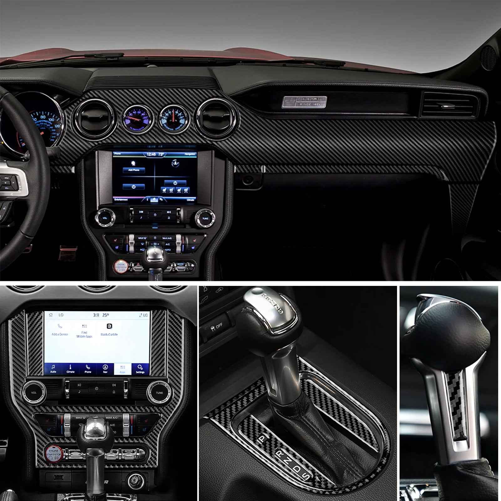 Real Carbon Fiber Interior Trim for Ford Mustang 2015-2023 – Car Accessories | MotorWorld Marketplace
