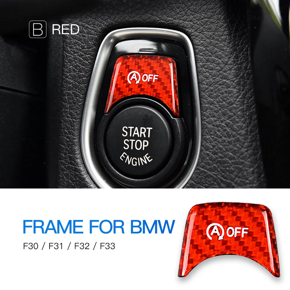 BMW 3/4 Series Carbon Fiber Start Stop Button Trim Sticker Red – Car Accessories | MotorWorld Marketplace