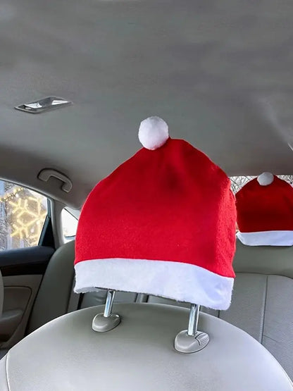 2/4Pcs Christmas Car Seat Headrest Covers – Festive Decor