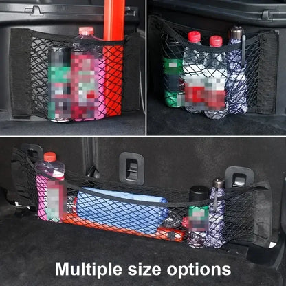 Filet de rangement universel à double maille pour coffre de voiture et filet coupe-feu