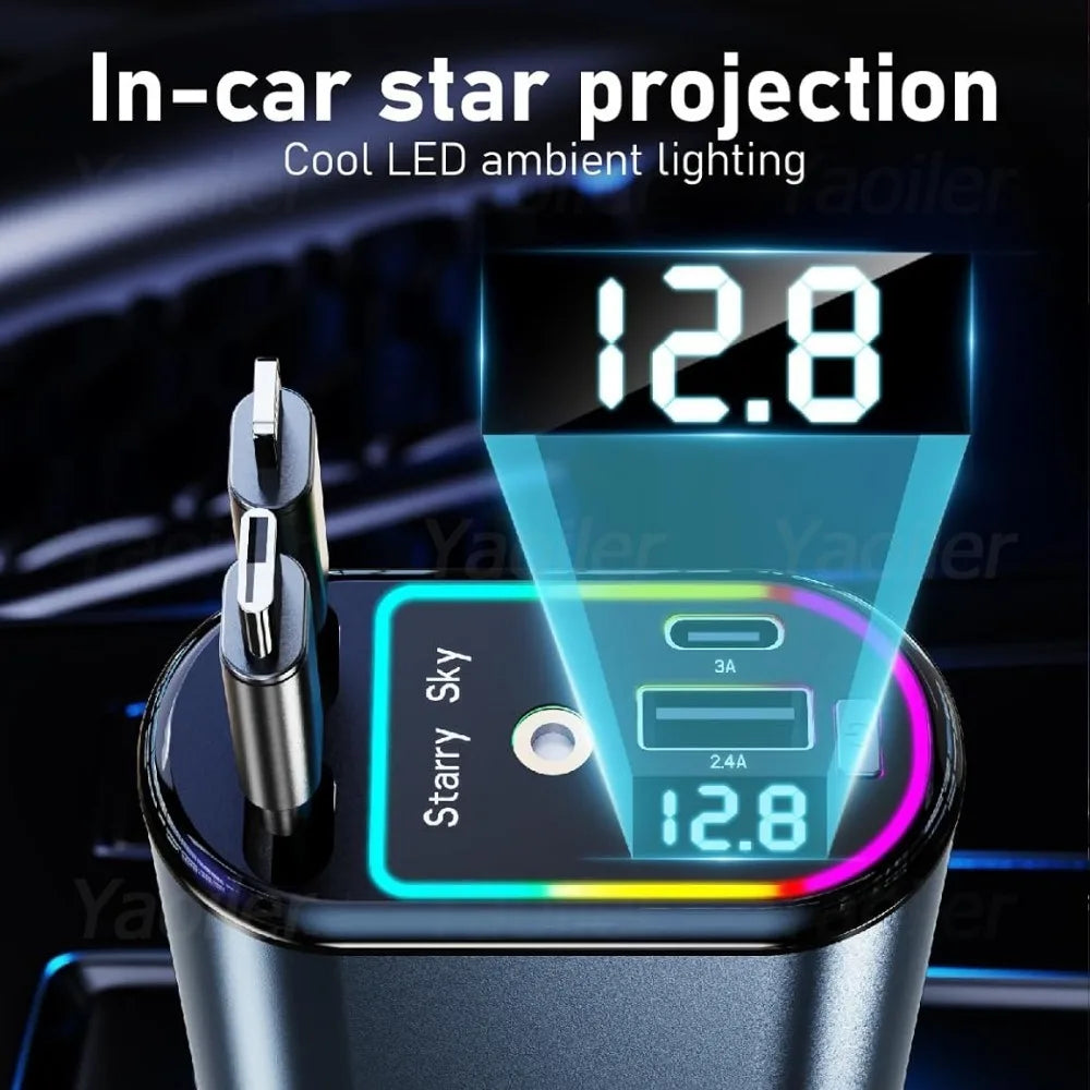 Starlight 120W 4-in-1 Retractable USB-C Car Charger, Pro-Grade – Car Accessories | MotorWorld Marketplace