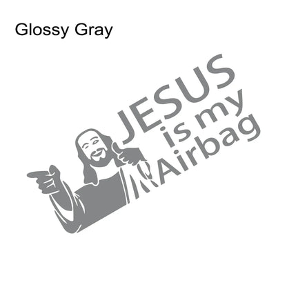 Jesus Is My Airbag Vinyl Decal – Safety Car & Truck Sticker Glossy Gray – Car Accessories | MotorWorld Marketplace