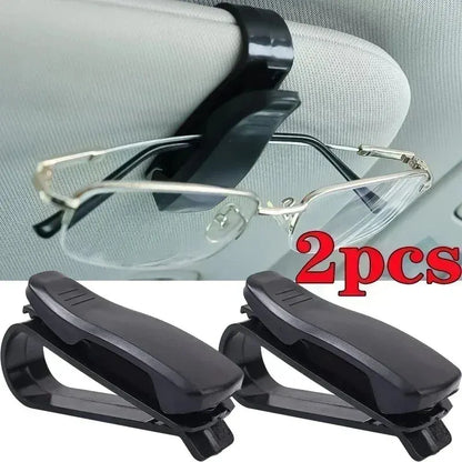 2PCS Universal Car Sun Visor Glasses & Card Clip Holder Set