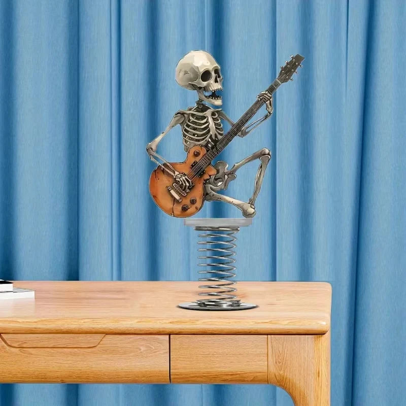 Rock Skull Guitar Car Ornament – Spring Swing Decor, 2D Unique 1pc – Car Accessories | MotorWorld Marketplace