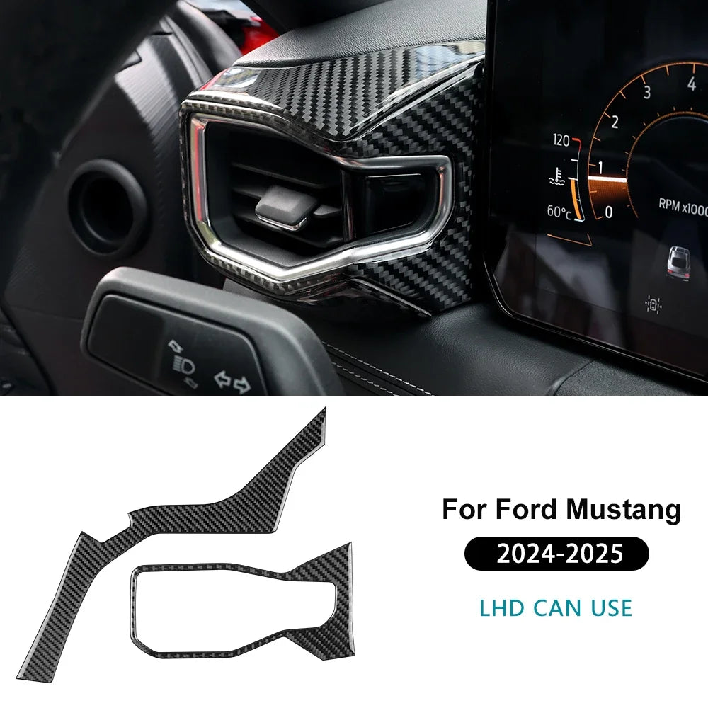 Real Carbon Fiber Console Trim for Mustang GT 2024-2026 Type B For LHD Black – Car Accessories | MotorWorld Marketplace