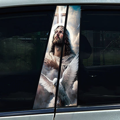 God Prayer Jesus Cross B-Pillar Sticker Waterproof Decal