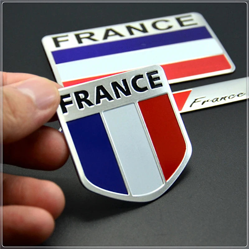 3D Aluminum France Flag Emblem Badge for Peugeot/Renault/Cítroen