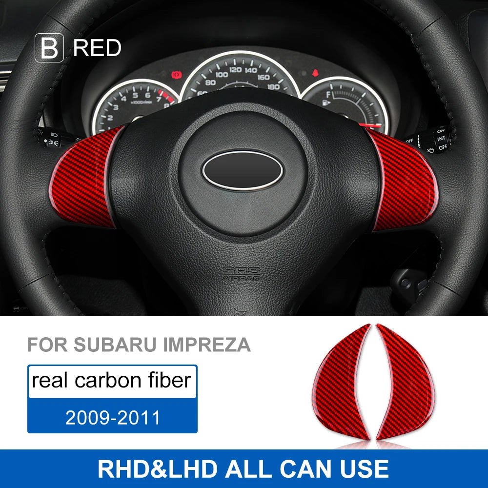 Real Carbon Fiber Steering Wheel Trim for Impreza 09-11 Red 02 – Car Accessories | MotorWorld Marketplace