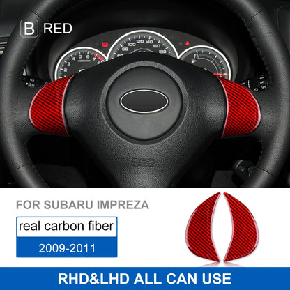 Real Carbon Fiber Steering Wheel Trim for Impreza 09-11 Red 02 – Car Accessories | MotorWorld Marketplace