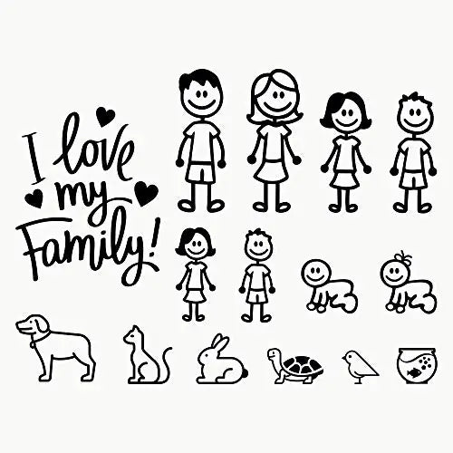 Family Car Vinyl Sticker Decal – Universal Fit, Premium Quality black – Car Accessories | MotorWorld Marketplace