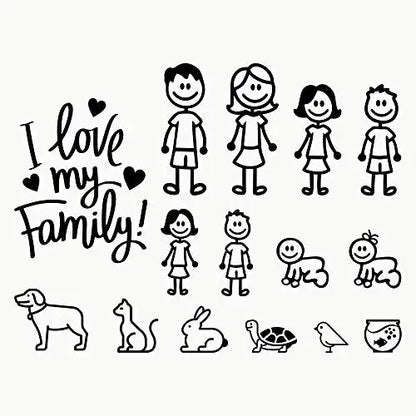Family Car Vinyl Sticker Decal – Universal Fit, Premium Quality black – Car Accessories | MotorWorld Marketplace