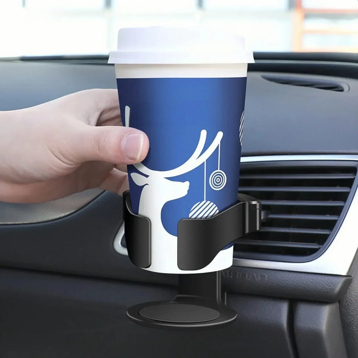 Support universel pour téléphone et boisson sur grille d'aération de voiture - Organiseur professionnel