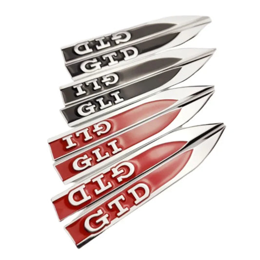 3D Metal Fender Badge Emblems for VW Golf 5/6/7 GTD GLI