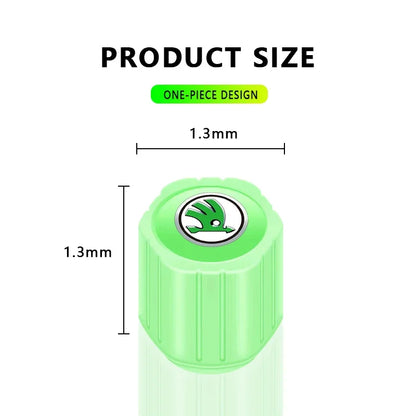 Luminous Tire Valve Caps Emblem for Skoda